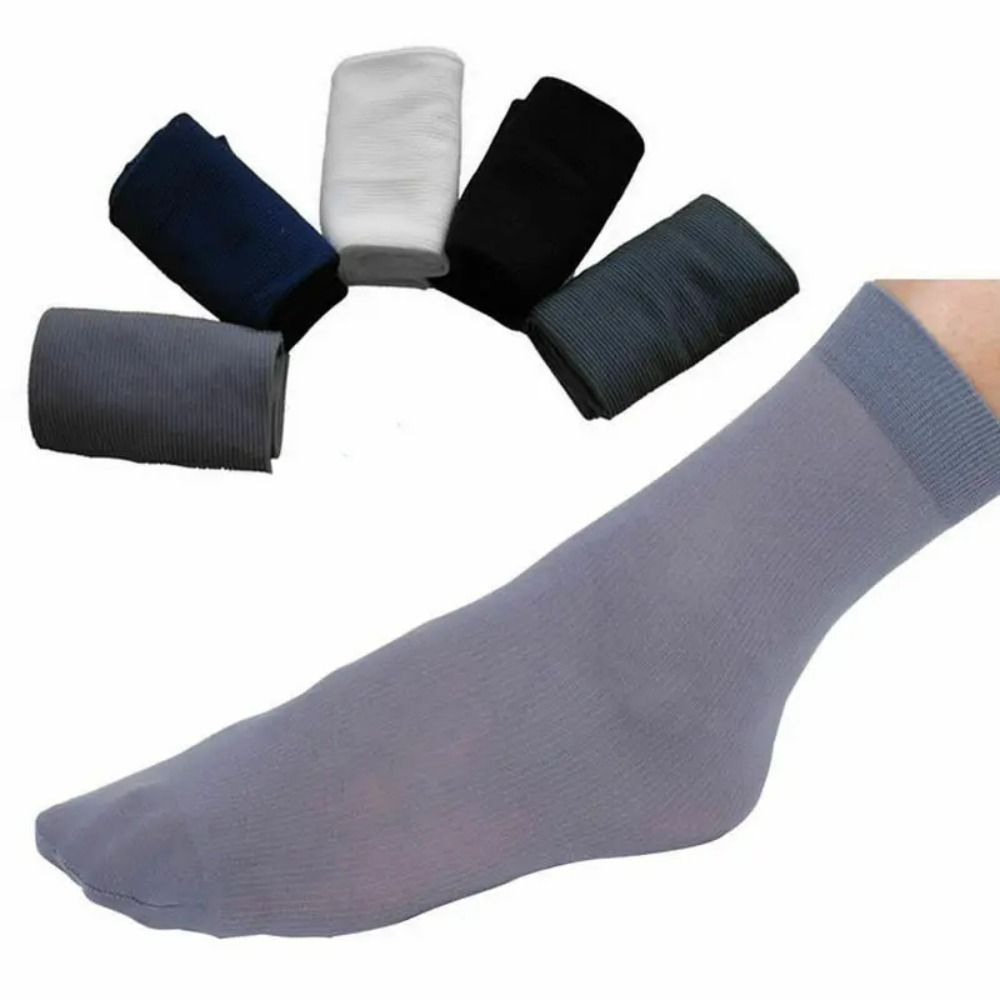 Silk Sock Bamboo - ถุงเท้าผ้าไอซ์ซิลค์สำหรับผู้ชาย, ถุงเท้าบางพิเศษถุงเท้าแนวธุรกิจระบายอากาศได้ดีถุงเท้าเนื้อนุ่ม serat bambu ถุงเท้าฤดูร้อนฤดูใบไม้ผลิ10คู่
