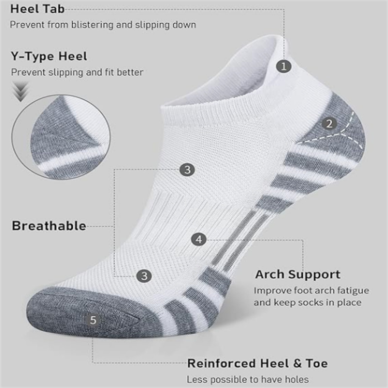 ถุงเท้าข้อสั้น 6/12 คู่ สำหรับ - Athletic Sock Cushion บทวิจารณ์และราคา